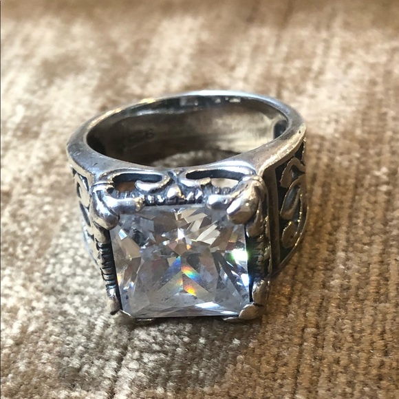 Silpada Jewelry - SILPADA Sterling Uptown Ring - Square CZ with filigree band & setting - Size 6